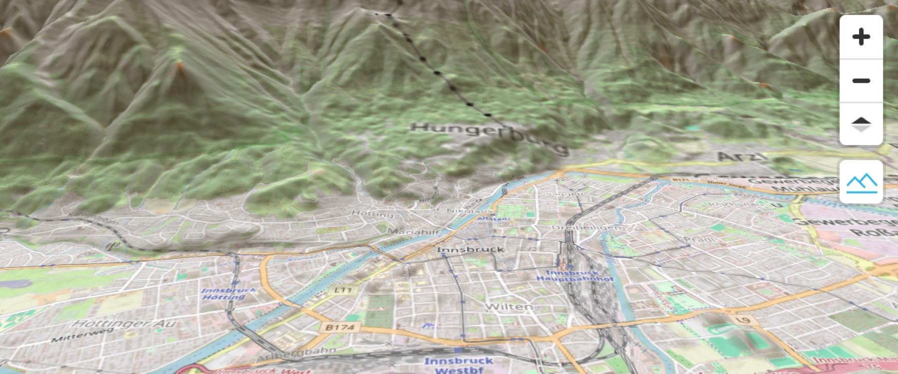 MapLibre GL JS 官方 3D 地形示例